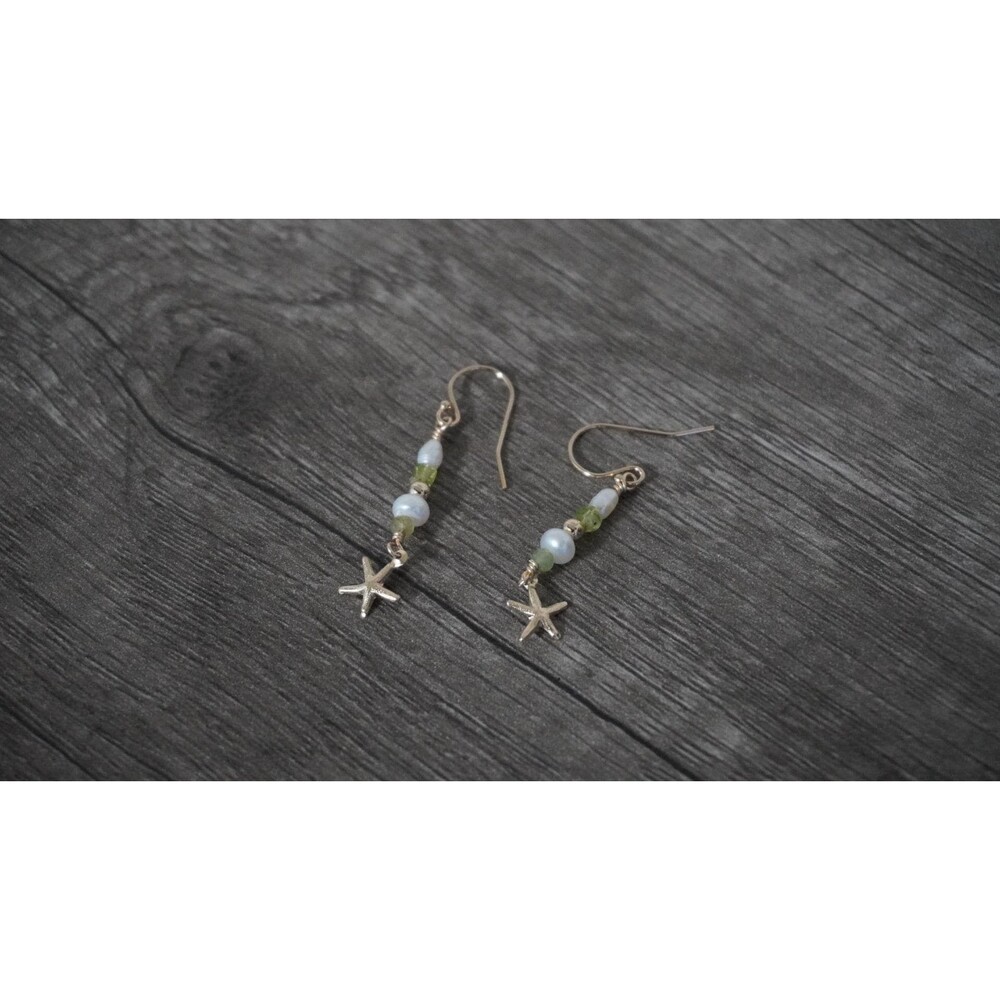 Starfish Pearl Earrings, 14k Gold Fill